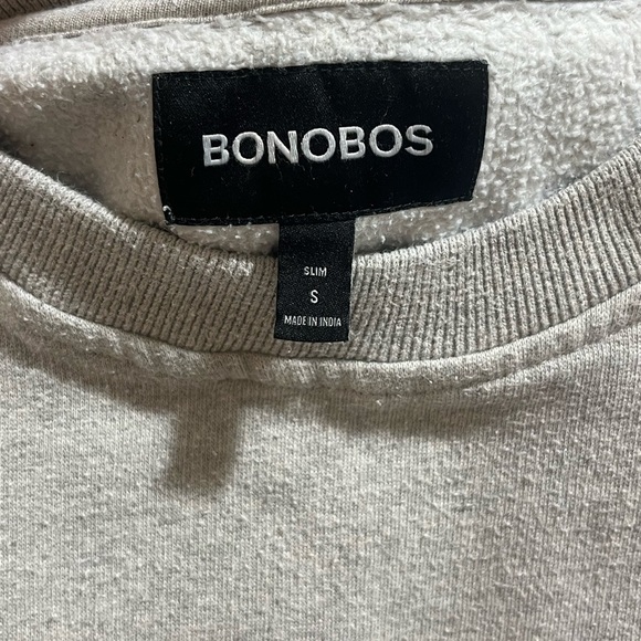 Bonobos Grey Crewneck Sweater Embroidered Skier Apres Ski Men’s Size S - Picture 3 of 4